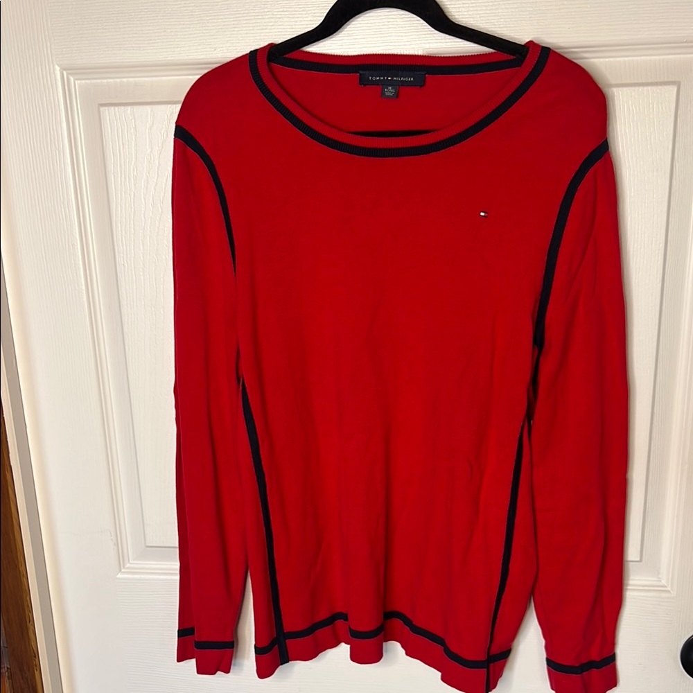 Tommy Hilfiger Red Long Sleeve Sweater